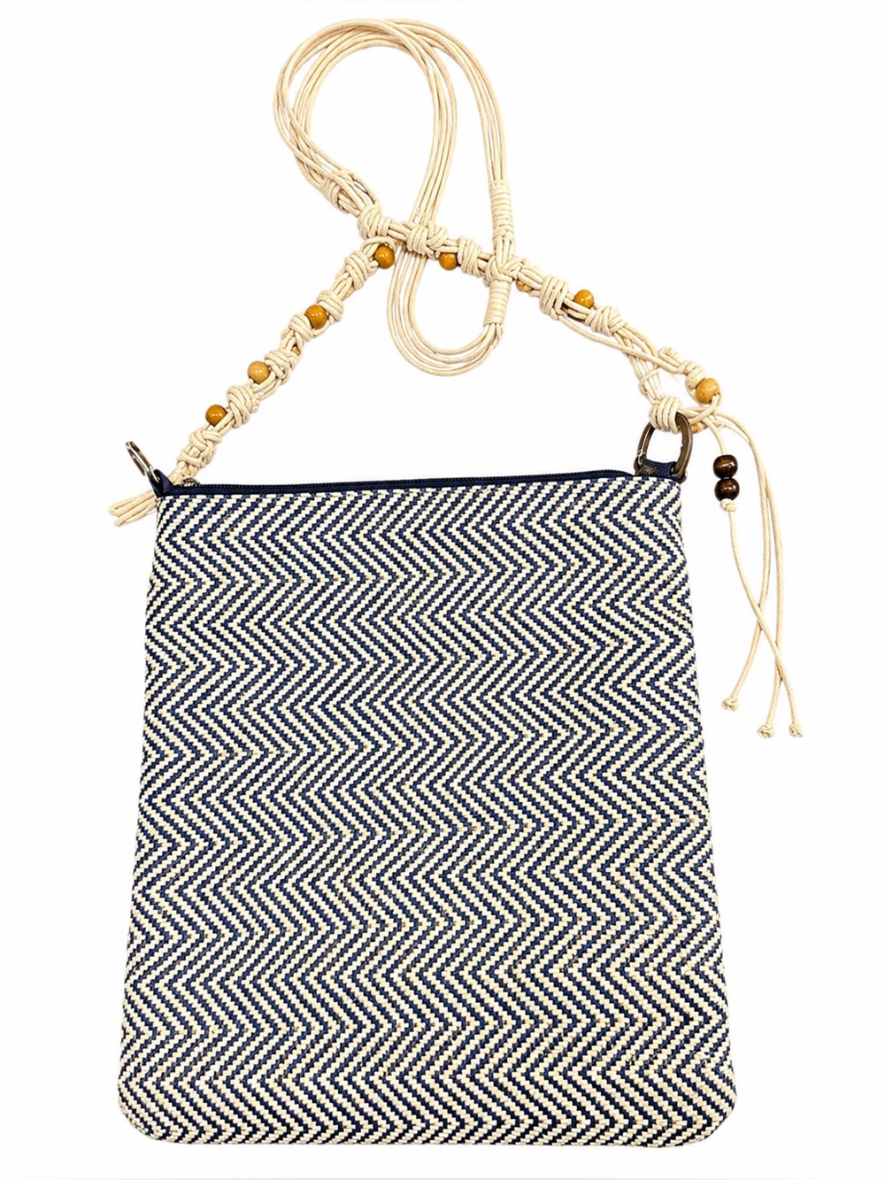 Sun ’N Sand Accessories Navy & Cream Woven Boho Crossbody Bag
NWOT